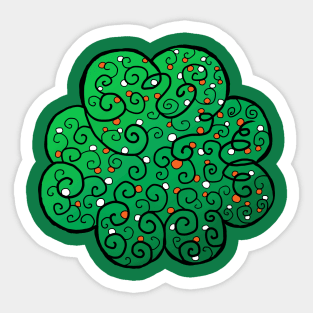 St Patrick's Day Four-Leaf Clover with Irish Vines Sticker